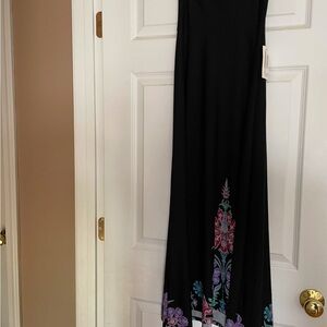 LuLaRoe Black Maxi Skirt with Purple and Blue Floral Design